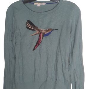 Boden Hummingbird Light Blue Sweater Cashmere Blend Small 6